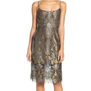 BCBG Alese Womens Jacquard Metallic Clubwear Dress